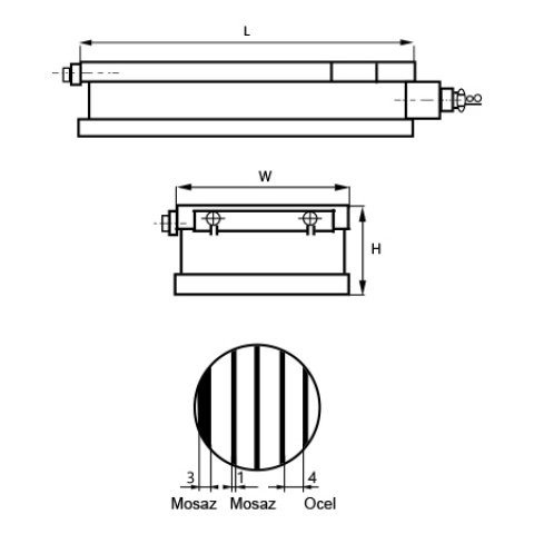 ELEKTROMAGNETICKÝ UPÍNAČ BJP 200 x 600 MM