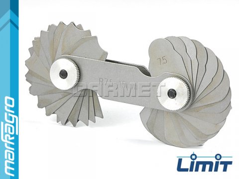 MIERKA  RÁDIUSŮ 7,5 - 15 MM, 16 + 16 MIEREK - LIMIT (2584-1107)