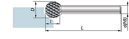 Technická fréza kulová O10mm (0641-500-015-100)