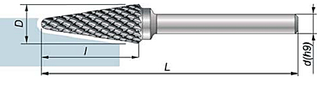 Technická fréza kuželová s kulovým čelem O3mm (0641-500-040-030)