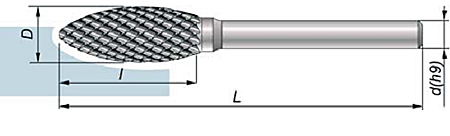 Technická fréza plaménková O6mm (0641-500-035-060)