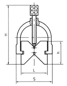 Prizmatick&aacute; up&iacute;nac&iacute; kostka s třmenem typ A (DM-352), model VZ33A