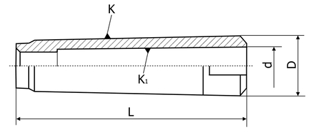 Redukční pouzdro bez unašeče MK 6 / MK 5 (DM166)